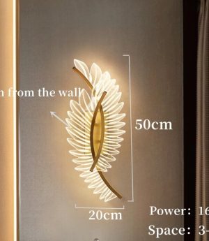 den hat tuong phong ngu led 16w doi mau 3 che do trang tri toi gian hien dai thiet ke doi canh acrylic mau gold h50cm cao cap dtt ynb390 5
