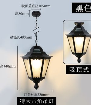 den tha ngoai troi led e27 trang tri ban cong phong cach chau au co dien chong nuoc cao cap dtt dt215 3