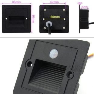 Alternative view of Đèn LED cảm ứng chuyển động gắn âm tường chân cầu thang ngoài trời cao cấp 3W chống nước ip65 DTT-CT07