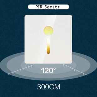 Alternative view of Đèn LED cảm ứng gắn âm bậc cầu thang hiện đại 3w mặt vuông cao cấp phi 80mm DTT-CB1