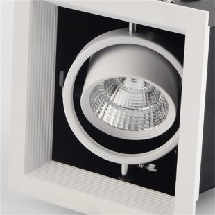 Alternative view of Đèn LED âm trần spotlight tán quang hộp vuông chỉnh hướng 45 độ chiếu rọi cao cấp phi 120mm DTT-ACOBW003