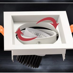 Alternative view of Đèn LED âm trần tán quang vuông mặt lõm xoay góc 36 độ chiếu rọi cao cấp lỗ khoét 120mm DTT-ACOBW002