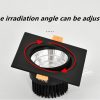 Đèn LED âm trần vuông spotlight xoay góc chiếu 36 độ cao cấp trang trí nội thất hiện đại phi 90mm DTT-ACOB07W02 - Ảnh 2