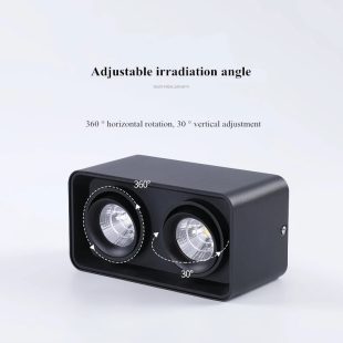Alternative view of Đèn LED hộp vuông đôi gắn nổi trần xoay góc 7wx2 12wx2 cao cấp trang trí hiện đại DTT-0BV03-2