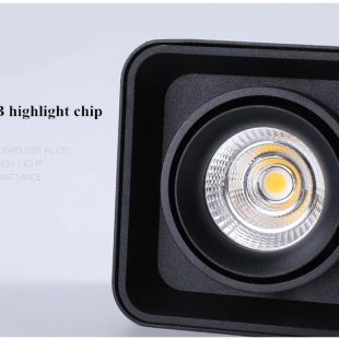 Alternative view of Đèn LED hộp nổi vuông ốp trần xoay chỉnh 7w 12w cao cấp trang trí hiện đại H100mm DTT-0BV03