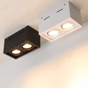 Alternative view of Đèn LED ốp nổi trần hộp vuông đôi xoay chỉnh 12w cao cấp góc chiếu 60 độ trang trí hiện đại H100mm DTT-0BV02-2