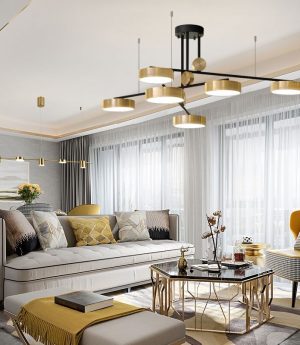 den led treo tran tha ban an hien dai chieu roi trang tri 7wx 5 bong doi 3 mau anh sang vo gold vo black cao cap dtt ba01 8