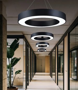 den led treo tran tha hien dai hinh vong tron chieu sang trang tri van phong tien sanh cong ty cao cap d600xh80mm dtt de500tr 4