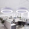 Đèn LED treo trần thả hiện đại hình vòng tròn chiếu sáng trang trí văn phòng tiền sảnh công ty cao cấp D600xH80mm DTT-DE500TR - Ảnh 2