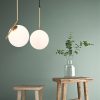 Đèn thả thủy tinh hiện đại gắn trần hắt sáng đầu giường phòng ngủ trang trí nội thất LED E27 D200mm DTT-210B1 - Ảnh 3