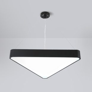 Alternative view of Đèn thả văn phòng treo trần hiện đại hình tam giác LED vỏ đen D600 x H80mm trang trí cao cấp DTT-DE500TG