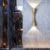 Đèn tường ngoài trời hắt sáng 2 đầu LED chống nước IP65 trang trí hiện đại 6w màu gold cao cấp DTT-GT1 - Ảnh 2