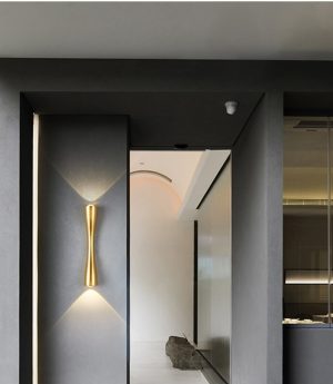 den tuong ngoai troi hat sang 2 dau led chong nuoc ip65 trang tri hien dai 6w mau gold dtt gt1 9