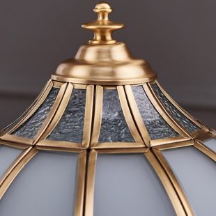 Alternative view of Đèn bàn cổ điển đồng cao cấp chao thủy tinh mờ LED E27 trang trí nội thất biệt thự khách sạn H55cm DTT-YNT122