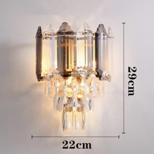 Alternative view of Đèn tường trang trí pha lê cao cấp màu xám khói LED E14 trang trí nội thất hiện đại DTT-7657