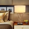 Đèn bàn khách sạn để đầu giường phòng ngủ LED E27 chụp vải cao cấp trang trí hiện đại DTT-YN6619 - Ảnh 2