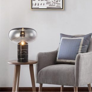 Alternative view of Đèn bàn thủy tinh hình nấm chân đá cao cấp LED E27 trang trí khách sạn biệt thự chung cư hiện đại DTT-PN24