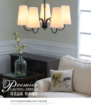 den chum co dien trang tri biet thu nha hang can ho kieu dang chau au led e14 chup vai cao cap dtt dc902 2