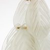Đèn ngủ đầu giường để bàn hình lá thủy tinh chụp vải LED trang trí nội thất Bắc Âu cao cấp DTT-DB002 - Ảnh 3