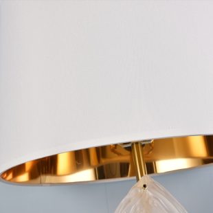 Alternative view of Đèn ngủ đầu giường để bàn hình lá thủy tinh chụp vải LED trang trí nội thất Bắc Âu cao cấp DTT-DB002