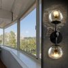 Đèn tường thủy tinh LED E27X2 chiếu sáng 2 đầu trang trí nội thất hiện đại tối giản vỏ đen DTT-DTT45 - Ảnh 3
