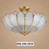 Đèn chùm đồng trang trí LED E27 thiết kế khách sạn nhà hàng biệt thự phong cách Châu Âu cổ điển DTT-X2028 - Ảnh 2