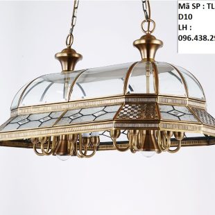 Alternative view of Đèn đồng treo trần thả bàn ăn cổ điển bóng LED E14 chiếu sáng nội thất khách sạn biệt thự cao cấp D68xH48cm DTT-TL-SW-D10