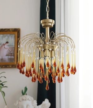 den chum treo tran pha le hinh giot nuoc mau ho phach trang tri khach san biet thu nha hang hien dai led e14 cao cap dtt dc6191 1