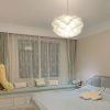 Đèn chùm treo trần trang trí phòng ngủ phòng khách kiểu dáng đơn giản Bắc Âu hiện đại LED E27 vỏ trắng cao cấp DTT-DC1245 - Ảnh 3
