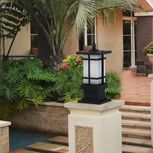 Alternative view of Đèn cổng ngoài trời hiện đại LED E27 chiếu sáng trang trí biệt thự chống nước ip65 vỏ đen cao cấp DTT-DTR2047