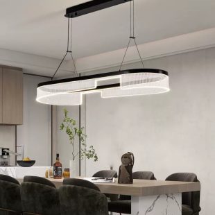Alternative view of Đèn thả treo trần LED trang trí bàn ăn cao cấp kiểu dáng hiện đại tối giản New đổi 3 màu ánh sáng vỏ BLACK cao cấp DTT-DC1236