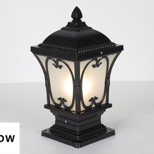Alternative view of Đèn tường rào cổ điển nhôm đúc sơn tĩnh điện LED E27 chống nước ip65 chiếu sáng trang trí biệt thự villages resort cao cấp vỏ đen DTT-DT2051