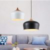 Chao đèn thả bàn ăn sắt dáng tròn sơn đen tĩnh điện LED E27 trang trí nhà hàng khách sạn quán cafe kiểu dáng đơn giản Bắc Âu hiện đại màu BLACK DTT-TT077 - Ảnh 2
