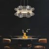 Đèn chùm treo trần LED nghệ thuật acrylic trang trí phòng khách kiểu dáng Bắc Âu tối giản nhôm cao cấp DTT-DC5002 - Ảnh 2