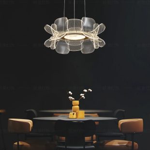 Alternative view of Đèn chùm treo trần LED nghệ thuật acrylic trang trí phòng khách kiểu dáng Bắc Âu tối giản nhôm cao cấp DTT-DC5002