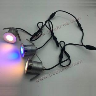 Alternative view of Đèn LED âm sàn DC24V loại nhỏ 1w 3w góc chiếu 30 độ phi 30mm cao cấp trang trí ngoài trời chống nước ip67 RGB đổi màu vỏ bạc DTT-AS24V3