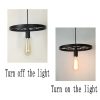 Đèn LED treo trần thả 6 bánh xe kim loại cao cấp E27 trang trí quán cafe trà sữa nhà hàng khách sạn kiểu dáng tối giản Bắc Âu hiện đại vỏ BLACK cao cấp DTT-024-6 - Ảnh 3