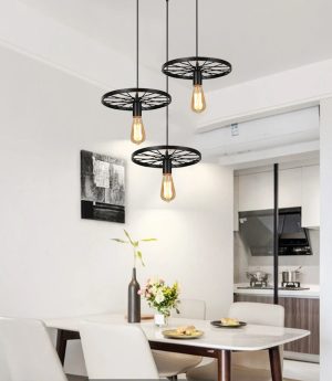 den led treo tran tha banh xe kim loai cao cap e27 trang tri quan cafe tra sua nha hang khach san kieu dang toi gian bac au hien dai vo black cao cap dtt 024 1 4