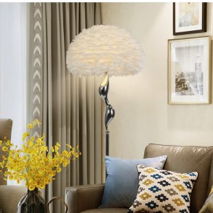 Alternative view of Đèn sàn phòng ngủ lông vũ cao cấp LED E27 chiếu sáng trang trí kiểu dáng Bắc Âu hiện đại H160cm DTT-DS2116