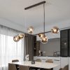 Đèn thả LED treo trần bàn ăn bàn đảo bếp thủy tinh màu hổ phách 6 bóng D15cm cao cấp trang trí phong cách Bắc Âu hiện đại DTT-BA062 - Ảnh 2