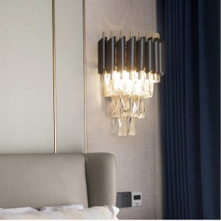 Alternative view of Đèn tường pha lê cao cấp LED E14 trang trí biệt thự chung cư khách sạn nội thất hiện đại màu black DTT-DPL815
