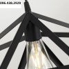 Chao đèn thả sắt sơn tĩnh điện hình đa giác LED E27 trang trí bàn ăn bàn trà nhà hàng quán cafe trà sữa kiểu dáng đơn giản Bắc Âu Retro D35 45 55cm DTT-009 - Ảnh 3