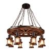 Đèn chùm treo trần gỗ phong cách cổ điển trang trí nhà hàng khách sạn quán cafe cao cấp LED E27 D80cm DTT-DC1490 - Ảnh 3