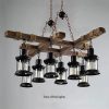 Đèn chùm treo trần thanh gỗ LED E27 trang trí nhà hàng shop thời trang quán cafe phong cách Retro Châu Âu H100cm DTT-DC1491 - Ảnh 3