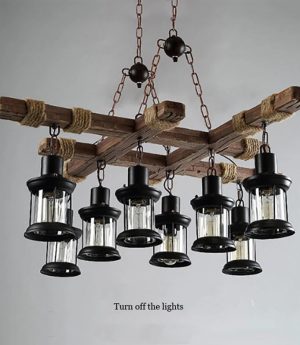 den chum treo tran thanh go led e27 trang tri nha hang shop thoi trang quan cafe phong cach retro chau au h100cm dtt dc1491 4