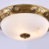 Đèn LED gắn trần đồng chụp kính cao cấp trang trí biệt thự khách sạn nhà hàng kiểu dáng cổ điển D40cm DTT-YN-X0091 - Ảnh 3