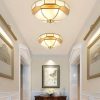 Đèn LED gắn trần đồng chụp kính cao cấp trang trí biệt thự khách sạn nhà hàng kiểu dáng cổ điển D50cm DTT-X031 - Ảnh 2
