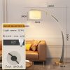 Đèn cây đứng sàn chụp vải LED E27 cao cấp hình vòng cung trang trí phòng ngủ phong cách Bắc Âu hiện đại cao 1m80 DTT-YN6659F - Ảnh 2