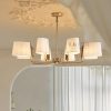 Đèn chùm đồng treo trần chụp vải LED E14 cao cấp trang trí kiểu dáng đơn giản Bắc Âu cổ điển DTT-DC-YB37 - Ảnh 3