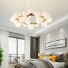Đèn chùm thủy tinh hiện đại LED G4 bóng trắng đục cao cấp trang trí phòng khách phong cách Bắc Âu Nordic D60cm D75cm DTT-DC039E - Ảnh 3